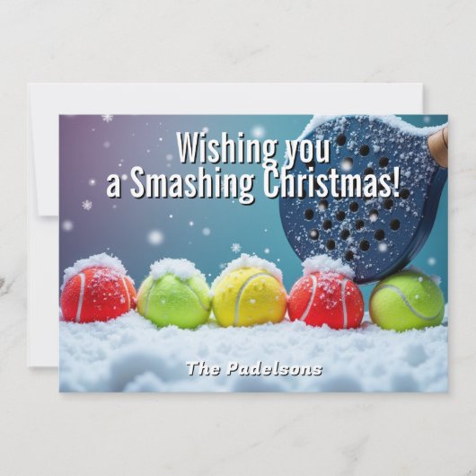 🎾🎄Custom text, Snow Court Smash Feiertagskarte (Vorderseite)