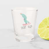 Custom Text Snowboarder Green Anzug Snowboarden Schnapsglas (Rückseite)