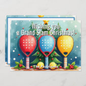 🎾🎄Custom text, Snowfall Smashmas Feiertagskarte (Vorne/Hinten)