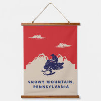 Custom Text Snowmobile Berge Vintage Travel
