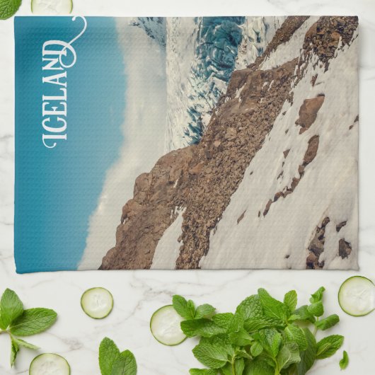 Custom Text Solheimajokull, Island Geschirrtuch (Gefaltet)
