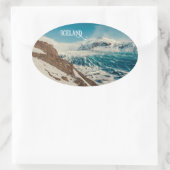 Custom Text Solheimajokull, Island Ovaler Aufkleber (Tasche)