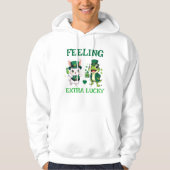 Custom Text St. Patrick's Day Frog and Bunny Hoodie (Vorderseite)