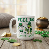 Custom Text St. Patrick's Day Frog and Bunny Kaffeetasse