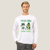 Custom Text St. Patrick's Day Frog and Bunny Tri-Blend Shirt (Vorderseite komplett)