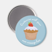 Custom Text Strawberry Bun Cute Magnet (Vorderseite/Rückseite)