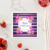 Custom Text Stripes floral Napkins Serviette (Beispiel)
