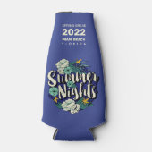 Custom Text Summer Nights Flaschenkühler (Vorderseite)