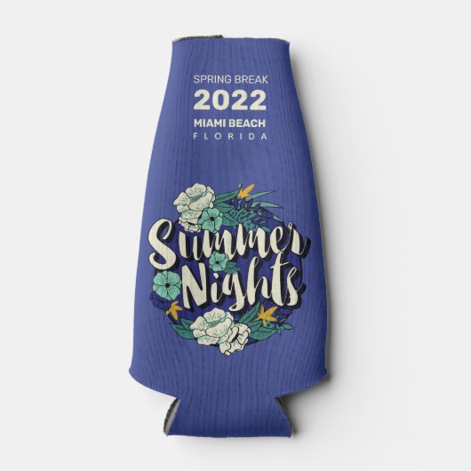 Custom Text Summer Nights Flaschenkühler (Vorderseite)