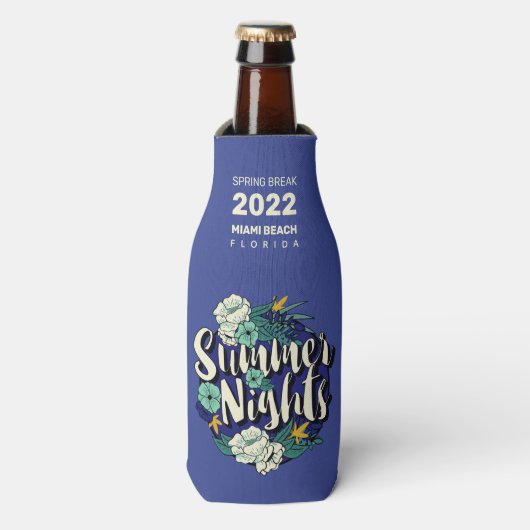 Custom Text Summer Nights Flaschenkühler (Flaschenvorderseite)