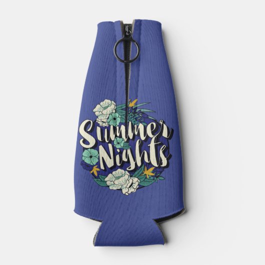 Custom Text Summer Nights Flaschenkühler (Rückseite)