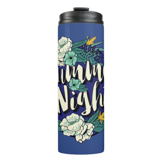 Custom Text Summer Nights Thermosbecher (Vorderseite)