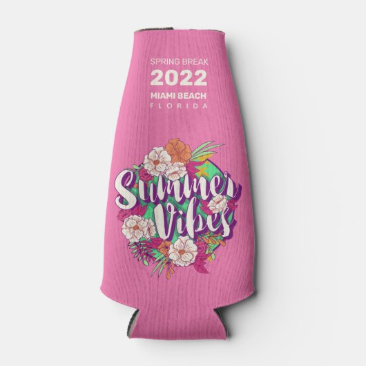 Custom Text Summer Vibes Flasche Cooler Flaschenkühler (Vorderseite)