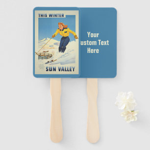 Custom text Sun Valley Idaho Vintage Reise Fächer