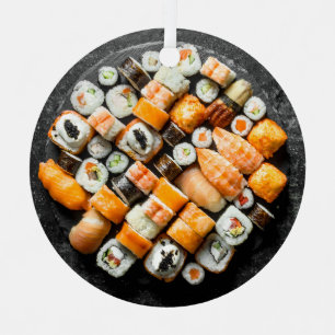 Custom Text Sushi Platter Ornament Aus Metall