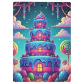 Custom Text Sweet Dreams Cake Art Whimsical Purple Klemmbrett (Rückseite)
