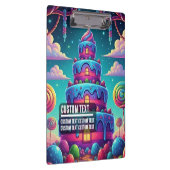 Custom Text Sweet Dreams Cake Art Whimsical Purple Klemmbrett (Rechts)