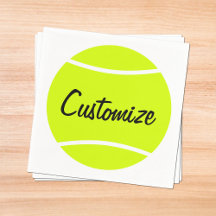 Custom Text Tennis Ball Cocktail Napkins