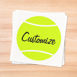 Custom Text Tennis Ball Cocktail Napkins Serviette