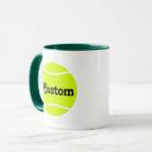 Custom Text Tennis Ball Coffee Tasse (Vorderseite Links)