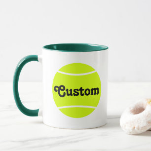 Custom Text Tennis Ball Coffee Tasse