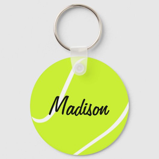 Custom Text Tennis Ball Key Chains Schlüsselanhänger (Vorderseite)