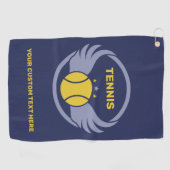 Custom Text Tennis Ball mit Flügen Golfhandtuch (Horizontal)