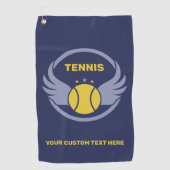Custom Text Tennis Ball mit Flügen Golfhandtuch (Vorderseite)