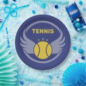 Custom Text Tennis Ball mit Flügen Pappteller (Party)