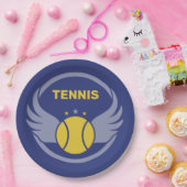 Custom Text Tennis Ball mit Flügen Pappteller (Party)