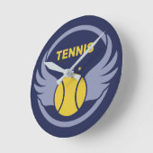Custom Text Tennis Ball mit Flügen Runde Wanduhr (Winkel)