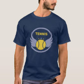 Custom Text Tennis Ball mit Flügen T-Shirt (Vorderseite)