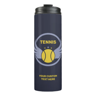 Custom Text Tennis Ball mit Flügen Thermosbecher