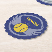 Custom Text Tennis Ball mit Flügen Untersetzer (angewinkelt)