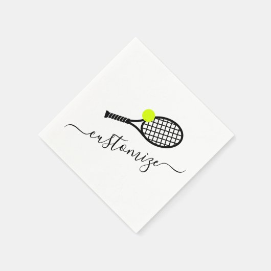 Custom Text Tennis Ball Racket Party Bankett Serviette (Ecke)