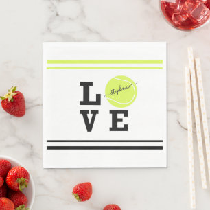 Custom Text Tennis Ball Racket Party Bankett  Serviette