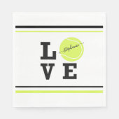 Custom Text Tennis Ball Racket Party Serviette (Vorderseite)