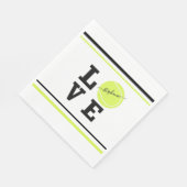 Custom Text Tennis Ball Racket Party Serviette (Ecke)
