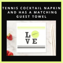 Custom Text Tennis Ball Racket Party
