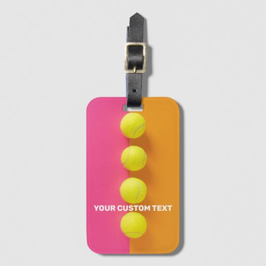 Custom Text Tennis Balls Gepäckanhänger (Vorderseite Vertikal)