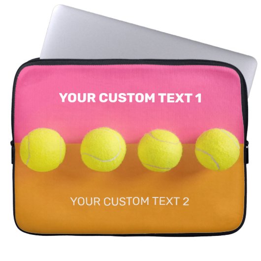 Custom Text Tennis Balls Laptopschutzhülle (Vorderseite)