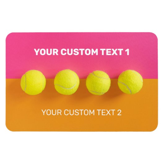 Custom Text Tennis Balls Magnet (Horizontal)