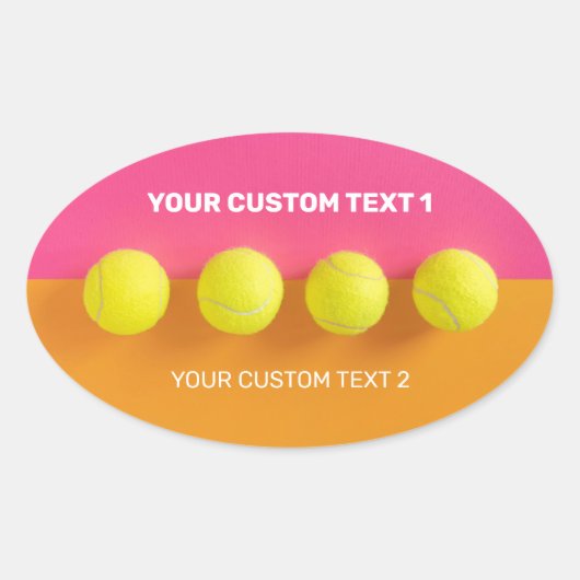 Custom Text Tennis Balls Ovaler Aufkleber (Vorderseite)
