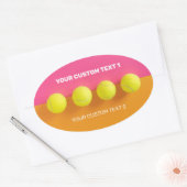 Custom Text Tennis Balls Ovaler Aufkleber (Umschlag)