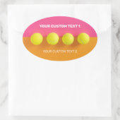 Custom Text Tennis Balls Ovaler Aufkleber (Tasche)