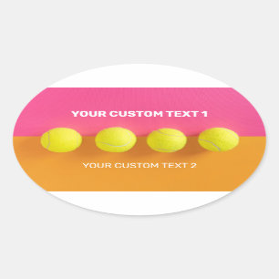 Custom Text Tennis Balls Ovaler Aufkleber