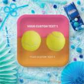 Custom Text Tennis Balls Pappteller (Party)