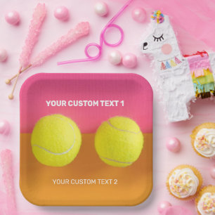 Custom Text Tennis Balls Pappteller