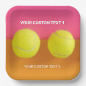 Custom Text Tennis Balls Pappteller (Vorderseite)