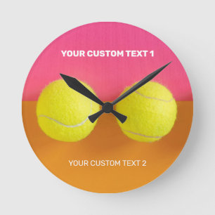 Custom Text Tennis Balls Runde Wanduhr